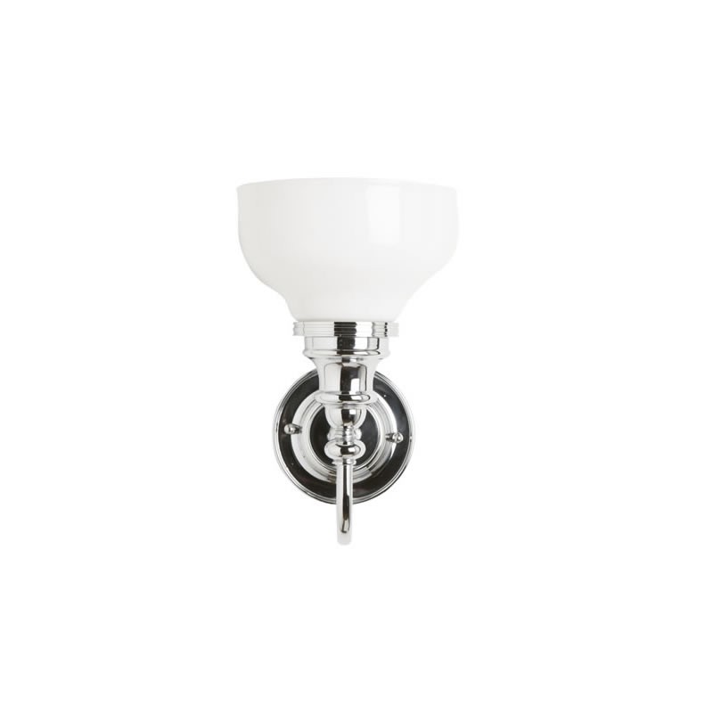 Burlington ELBL21 LED Ornate Base Wall Light Chrome & Frosted Cup Glass Shade
