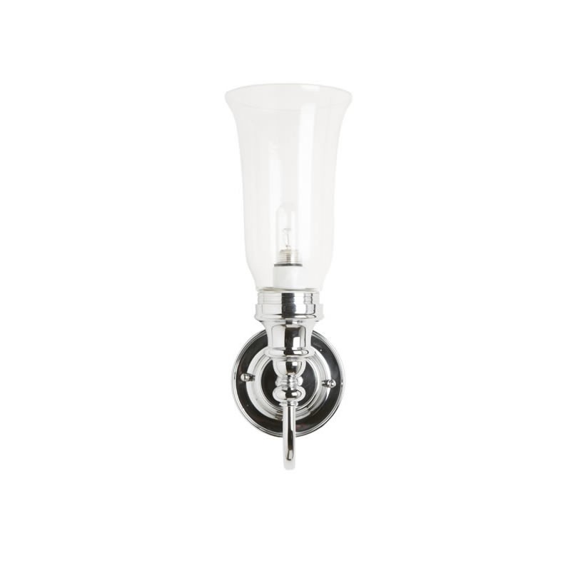 Burlington ELBL24 LED Ornate Base Wall Light Chrome & Clear Vase Glass Shade