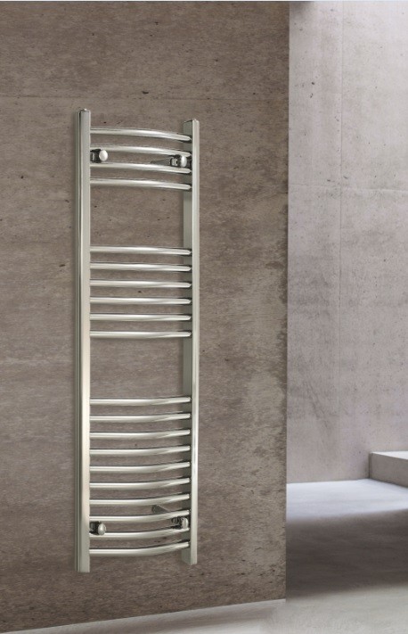 Redroom ELNT180060 Elan Curved Radiator 1800x600mm Chrome (Radiator Valves NOT Included)