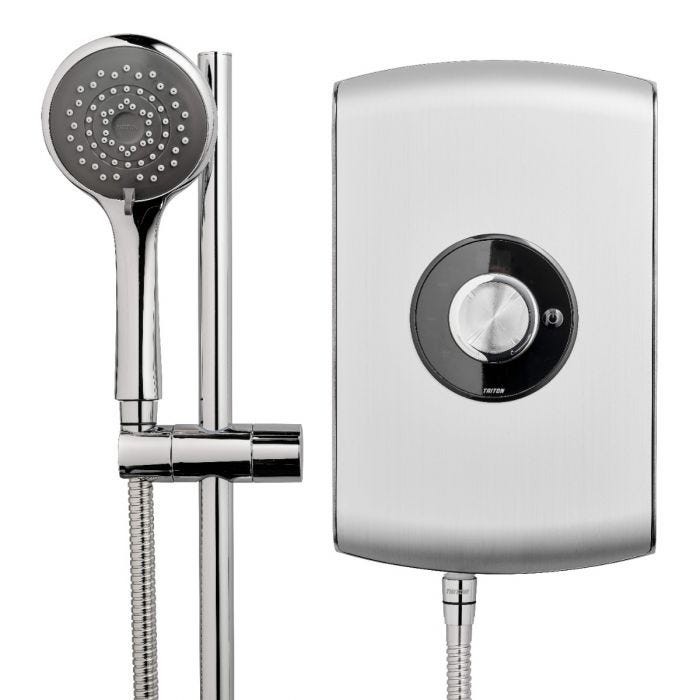 Triton 349393BS Amore Electric Shower 9.5kw Brushed Steel