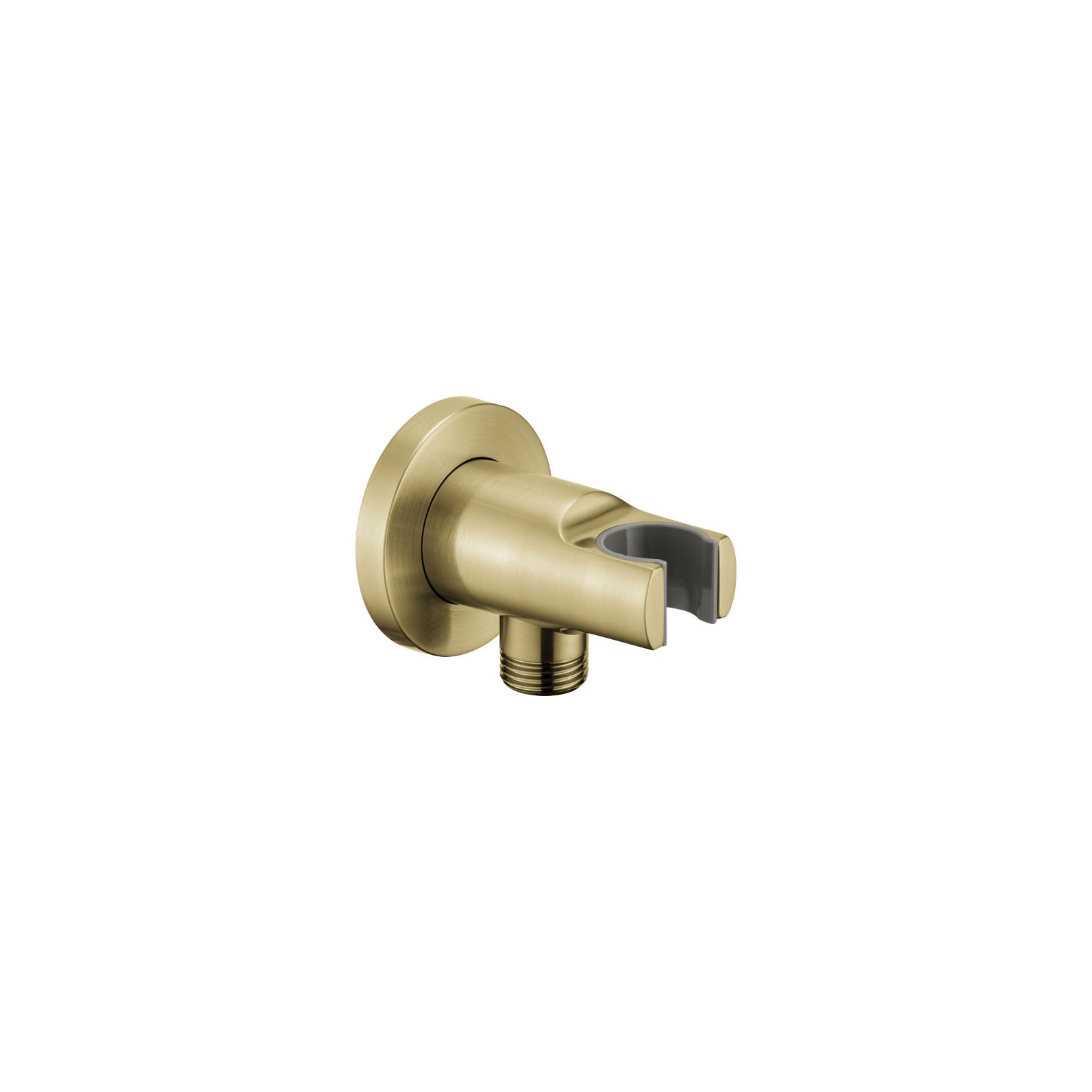 Flova Wall Outlet Elbow with Handset Holder Brushed Brass [BRB-KI120A]