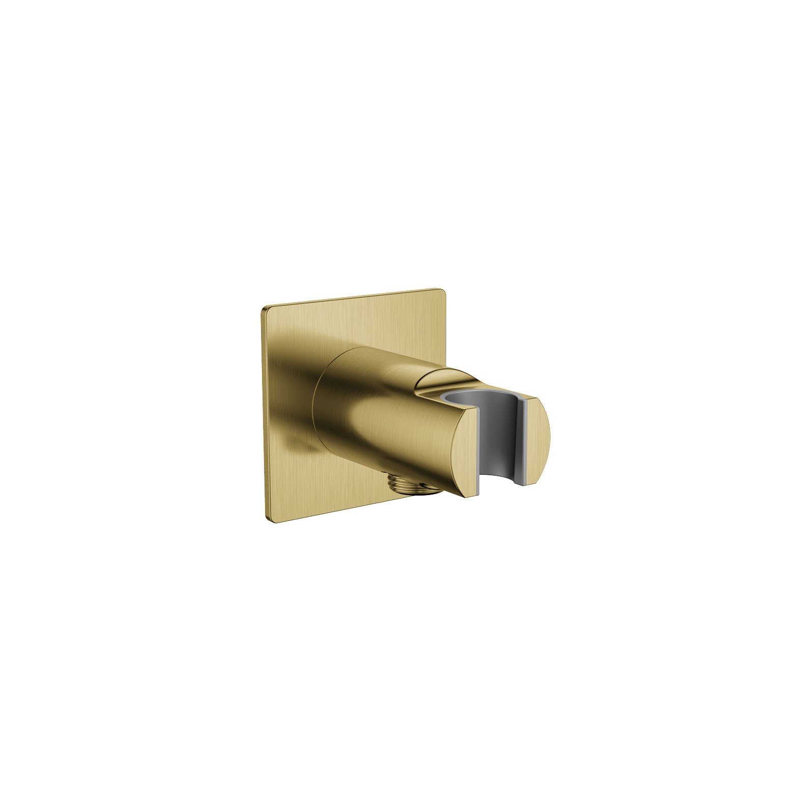 Flova Wall Outlet with Handset Holder & Square Plate Brushed Brass [BRB-KI8812A]