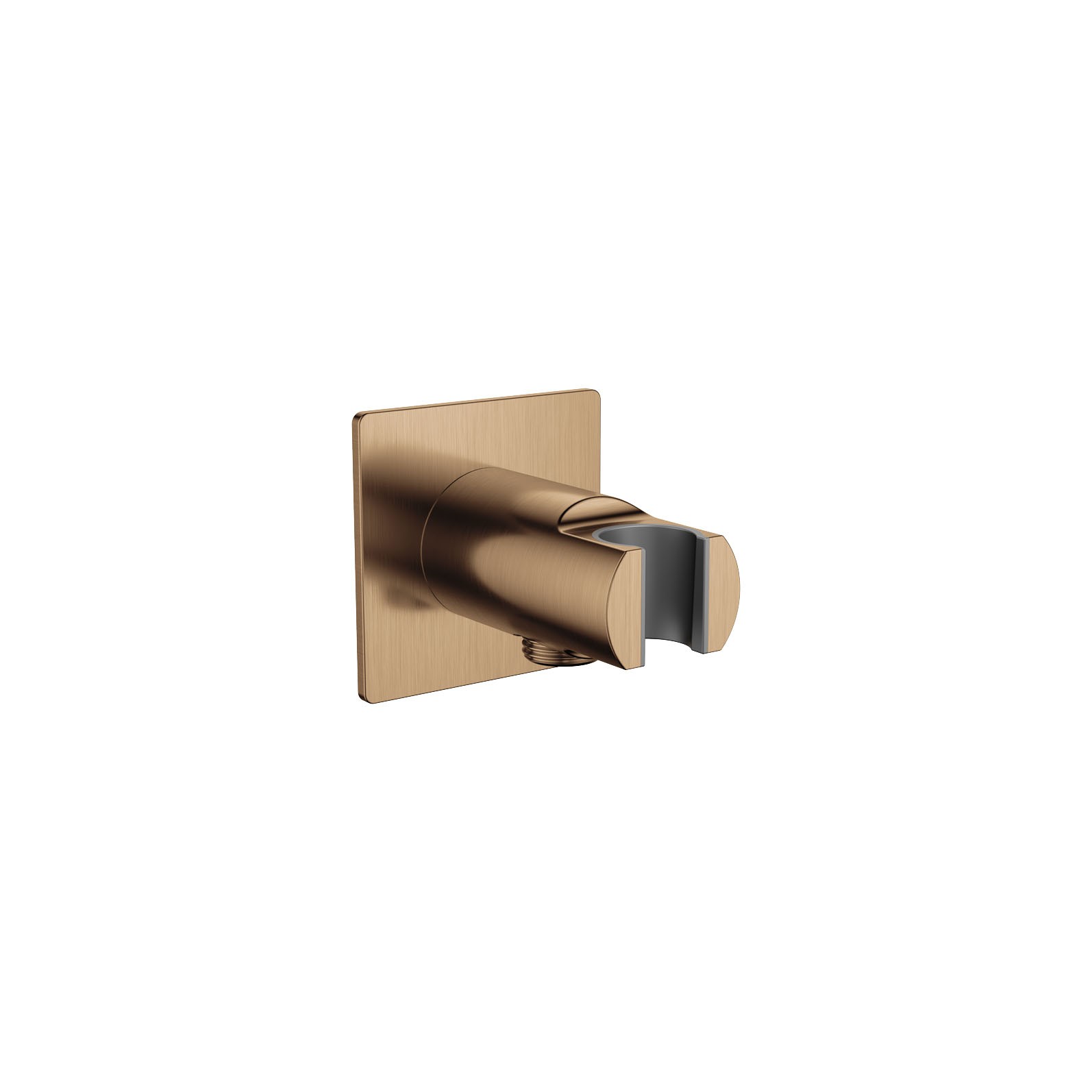 Flova Wall Outlet with Handset Holder & Square Plate Brushed Bronze [BRO-KI8812A]