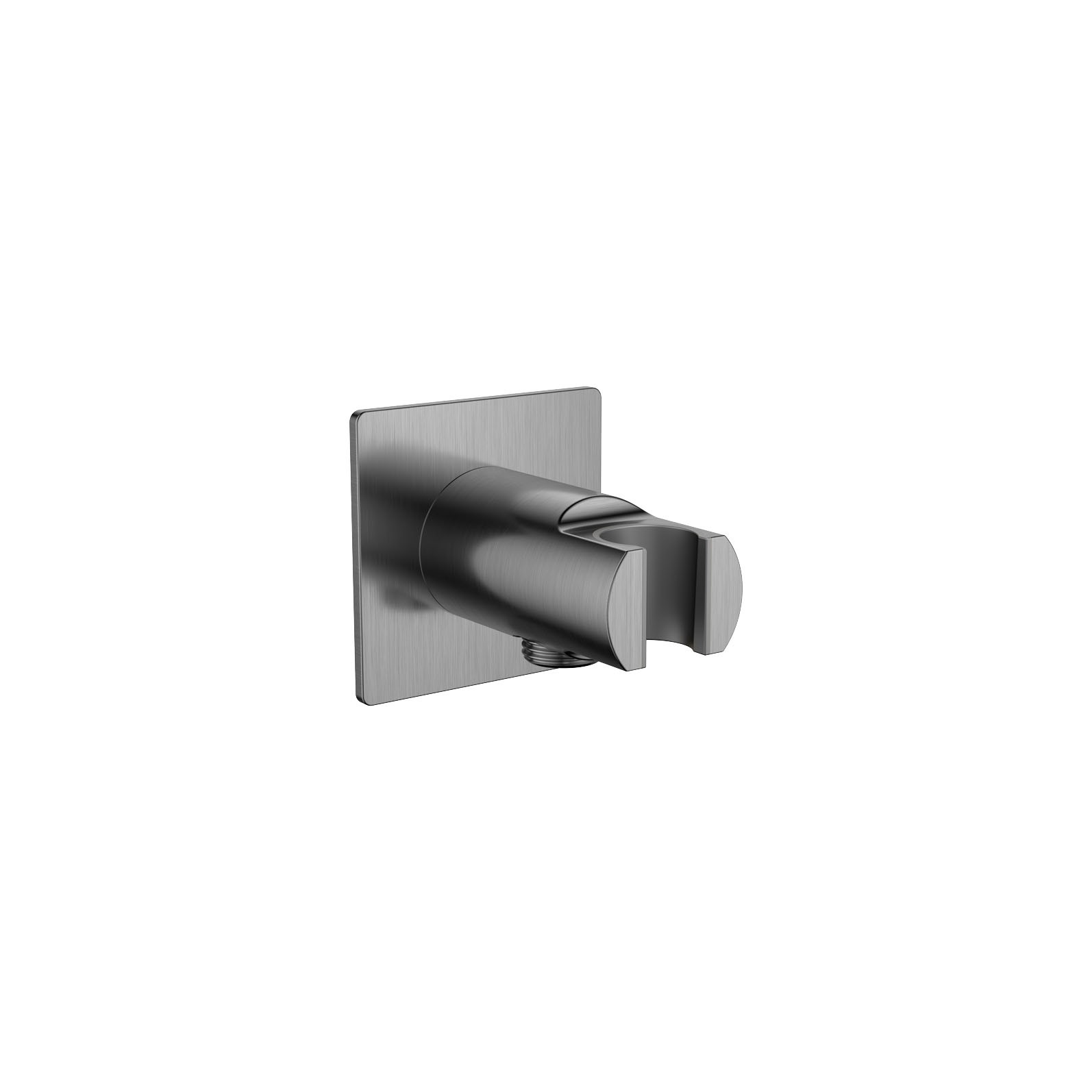 Flova Wall Outlet with Handset Holder & Square Plate Gun Metal [GM-KI8812A]