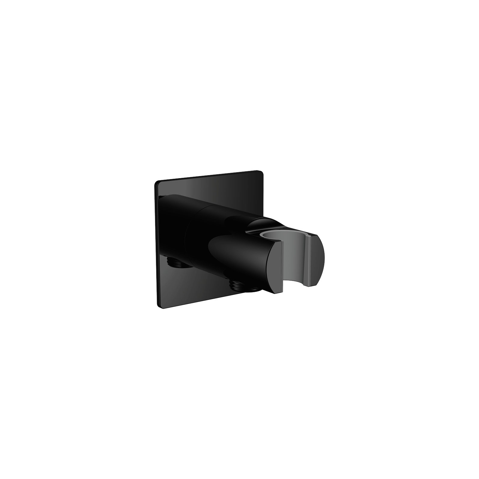 Flova Wall Outlet with Handset Holder & Square Plate Matt Black [MB-KI8812A]