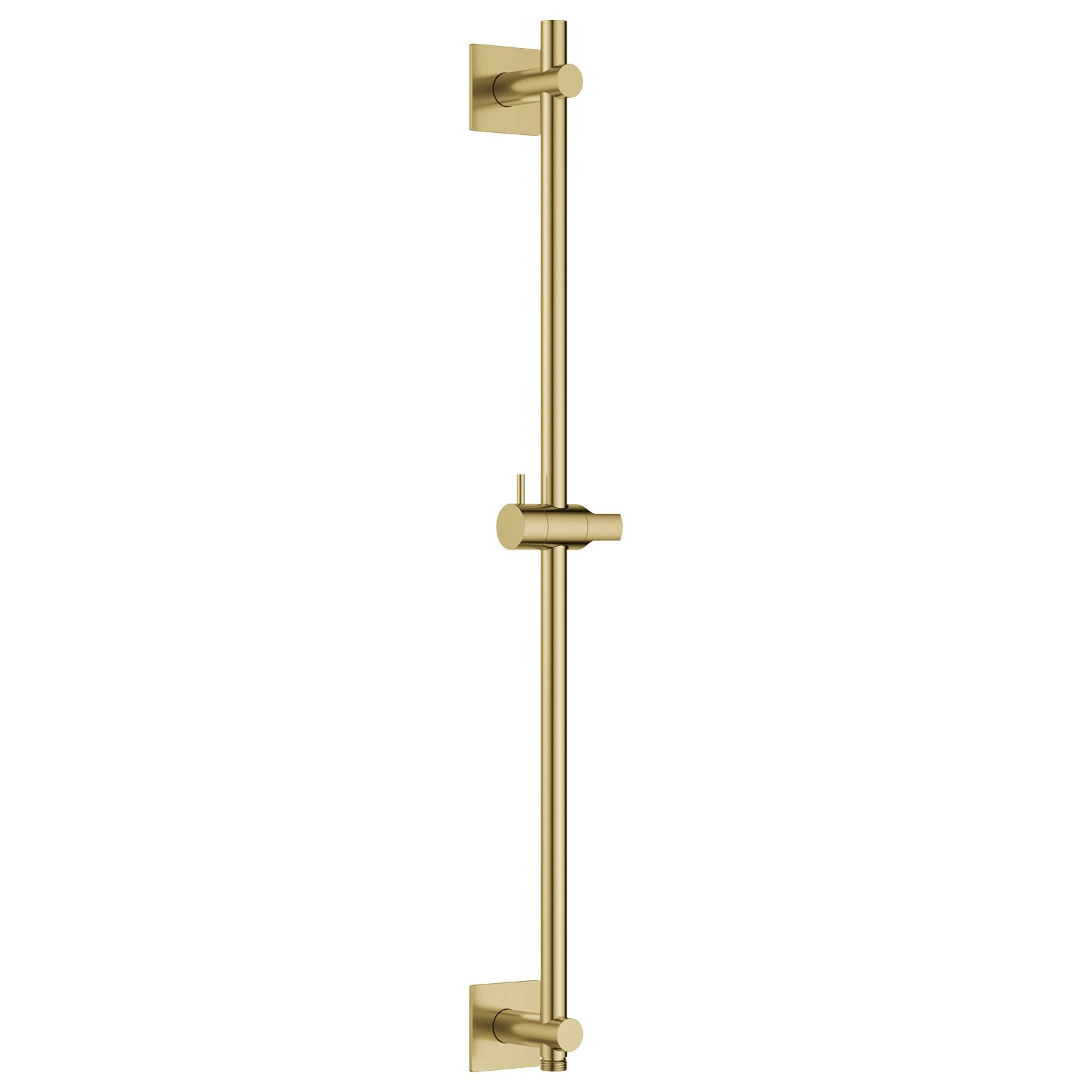 Flova Slide Rail 700mm with Integral Wall Outlet & Square Plate Brushed Brass [BRB-LVSSWO-SQ]