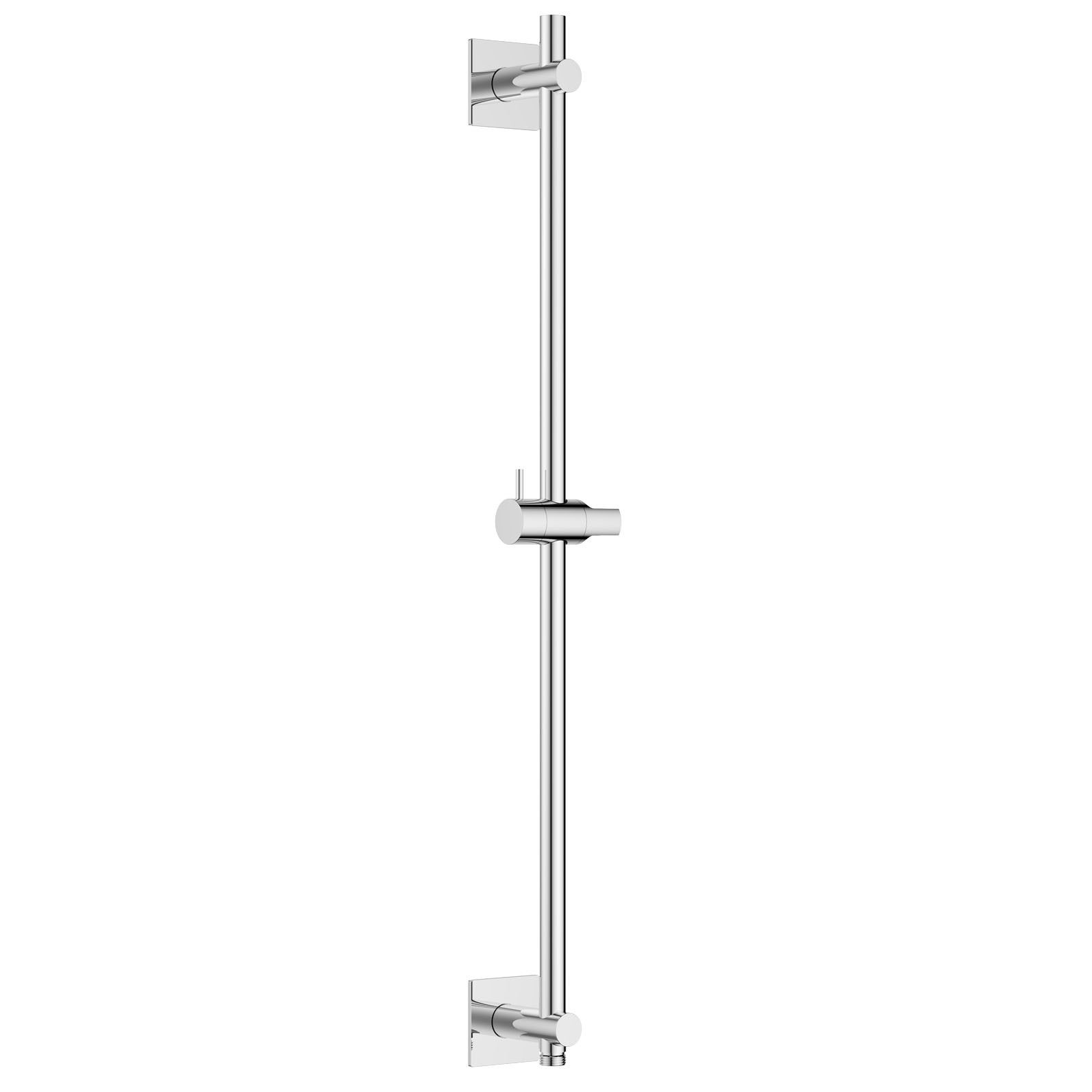 Flova Slide Rail 700mm with Integral Wall Outlet & Square Plate Diamond Chrome [LVSSWO-SQ]