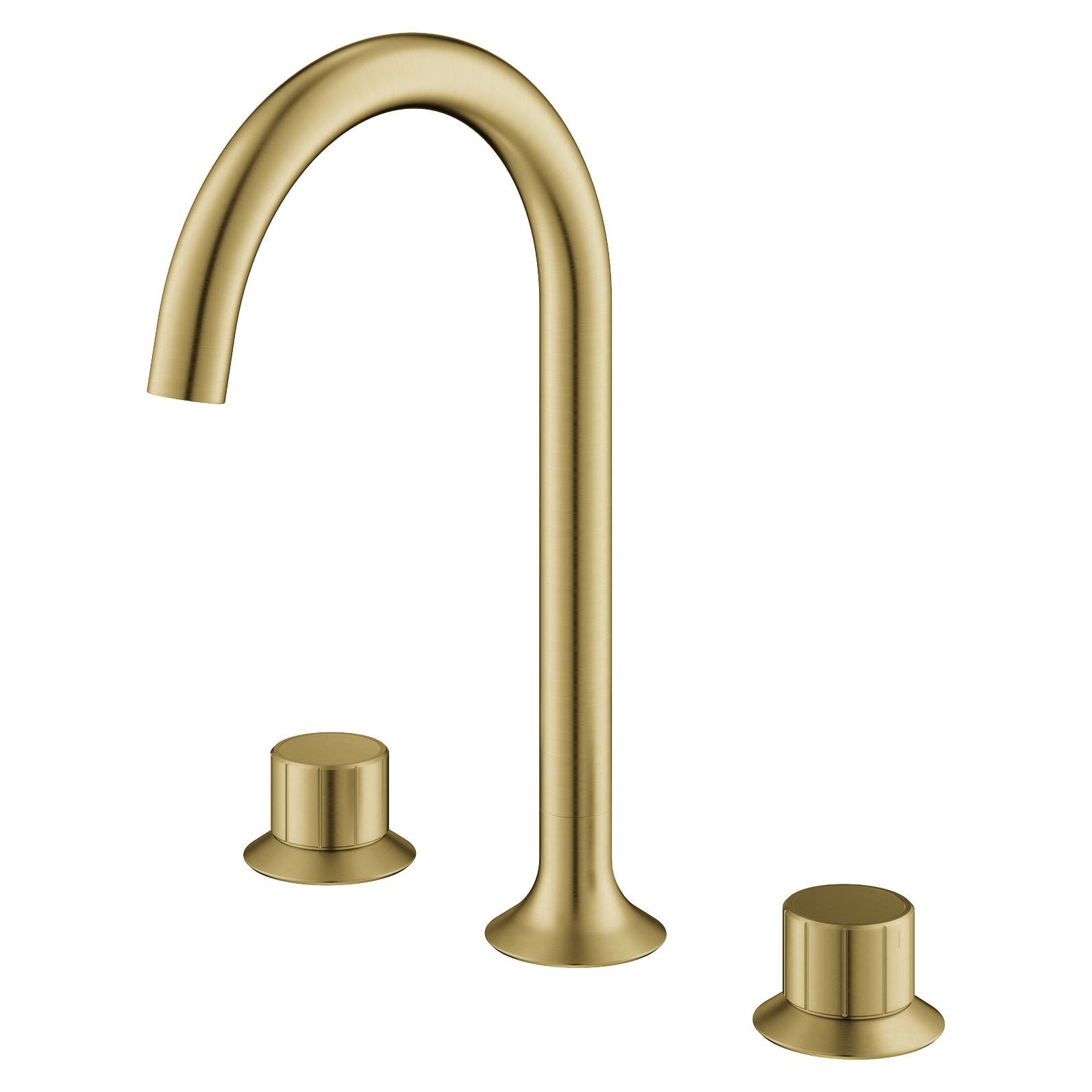 Flova Moonlight Deck Mounted Basin Mixer Tap (3 Tapholes) Brushed Brass [BRB-ML3HBAS]