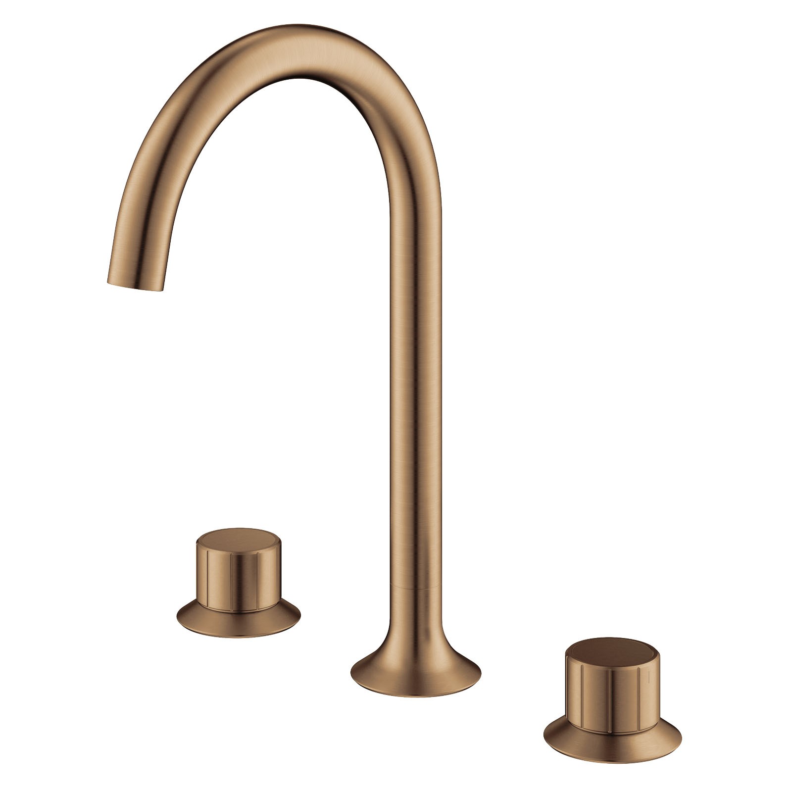 Flova Moonlight Deck Mounted Basin Mixer Tap (3 Tapholes) Brushed Bronze [BRO-ML3HBAS]