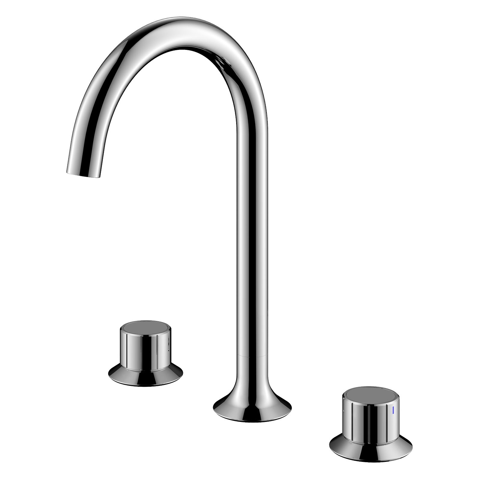 Flova Moonlight Deck Mounted Basin Mixer Tap (3 Tapholes) Diamond Chrome [ML3HBAS]