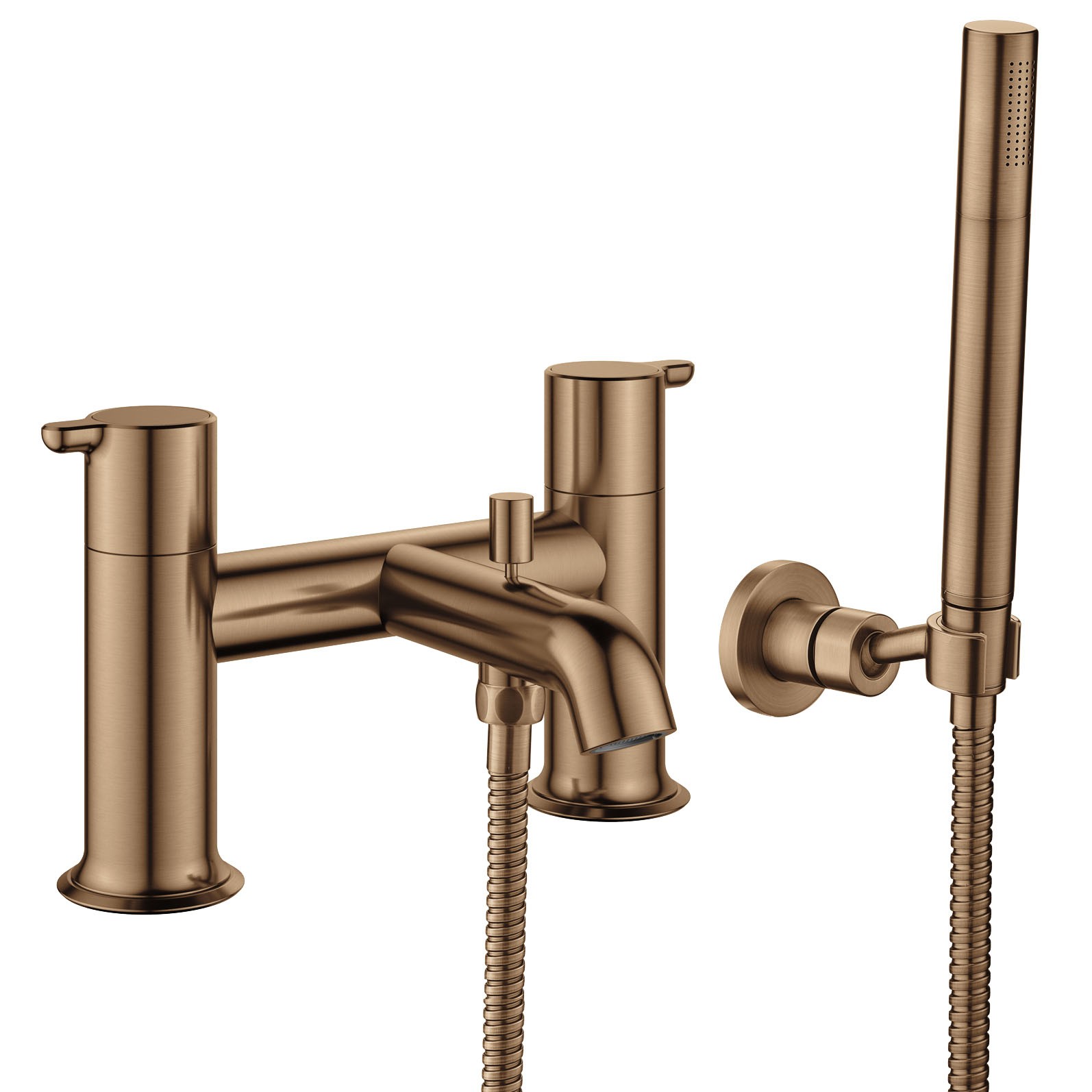Flova Moonlight Deck Mounted Bath & Shower Mixer Tap (2 Tapholes) Brushed Bronze [BRO-MLBSM]