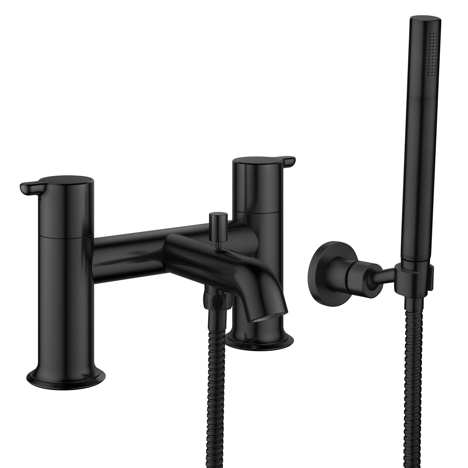 Flova Moonlight Deck Mounted Bath & Shower Mixer Tap (2 Tapholes) Matt Black [MB-MLBSM]