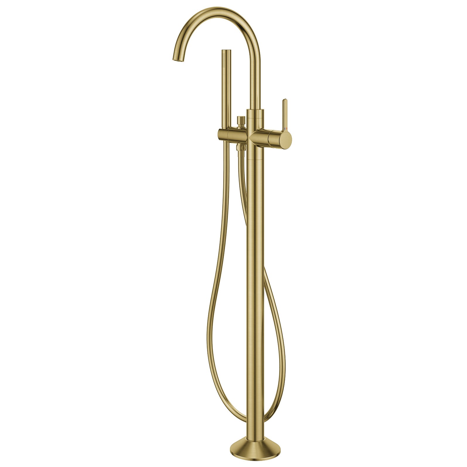Flova Moonlight Floor Standing Bath & Shower Mixer Tap (Single Taphole) Brushed Brass [BRB-MLFMBSM]