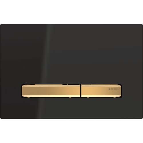 Geberit Sigma50 Dual Flush Plate - Matt Black / Brass [115672DW2]