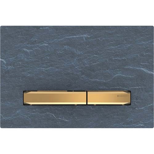 Geberit Sigma50 Dual Flush Plate - Mustang Slate / Brass [115672JM2]