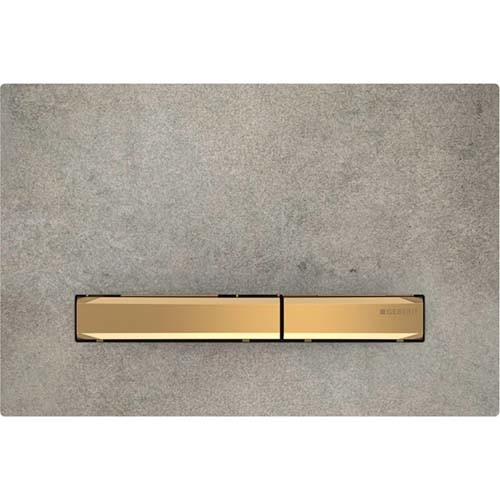 Geberit Sigma50 Dual Flush Plate - Concrete Look / Brass / Concrete Look [115672JV2]