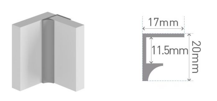 MultiPanel CLASSIC Type Y Last Corner 2450mm White [MPIALWH]