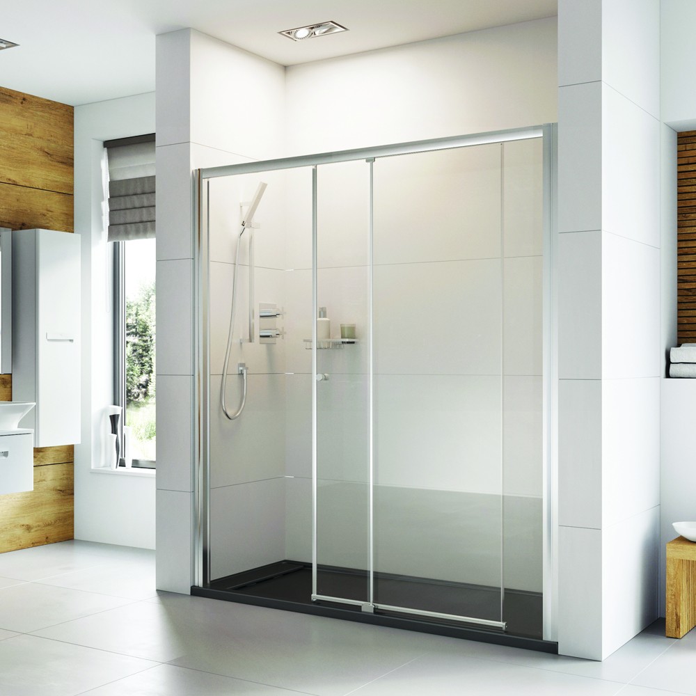 Roman Haven6 Level Access Sliding Shower Door 1500mm Right Hand - Alcove or Corner Fitting [H3LER15CS] [DOOR ONLY SIDE PANEL NOT INCLUDED]