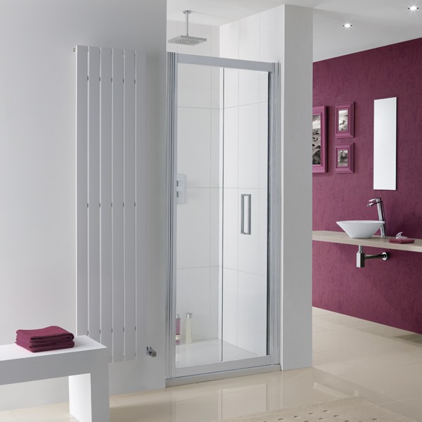 Lakes 8HB090S Coastline Bergen Bi-Fold Shower Door 900mm Polished Silver Frame (Side Panel NOT Included)