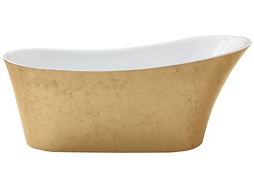 Heritage BHOFS00GLD Holywell Metallic Effect Freestanding Single Ended Acrylic Bath 1710mm Gold