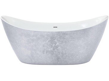 Heritage BHYFS00STL Hylton Metallic Effect Freestanding Double Ended Acrylic Bath 1730mm Steel