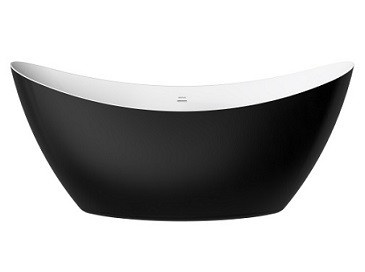 Heritage BOSTFS00BLK Osterley Double Ended Acrylic Bath 1730mm Matt Black Effect