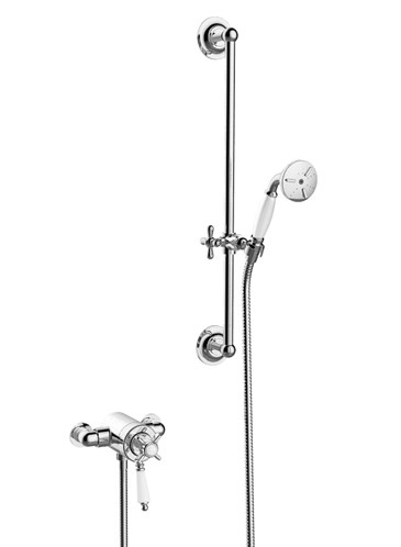 Heritage SDCDUAL09 Dawlish Exposed Shower with Premium Flexible Riser Kit Chrome