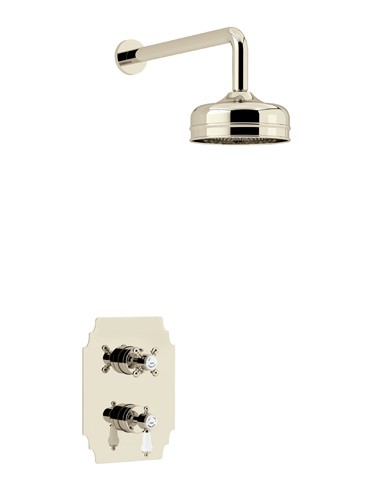 Heritage SGDUAL02 Glastonbury Recessed Shower with Premium Fixed Head Kit Vintage Gold