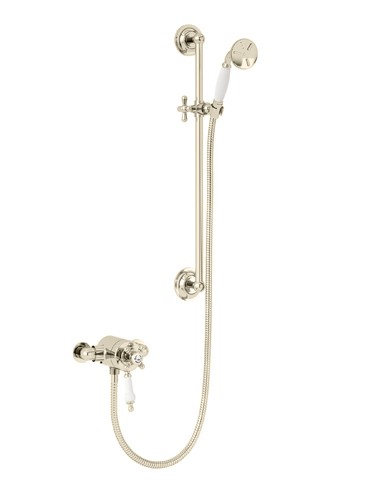 Heritage SHDDUAL10 Hartlebury Exposed Shower with Premium Flexible Riser Kit Vintage Gold