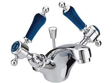 Heritage TGRBL04 Glastonbury Basin Mixer Chrome with Midnight Blue Lever Handles