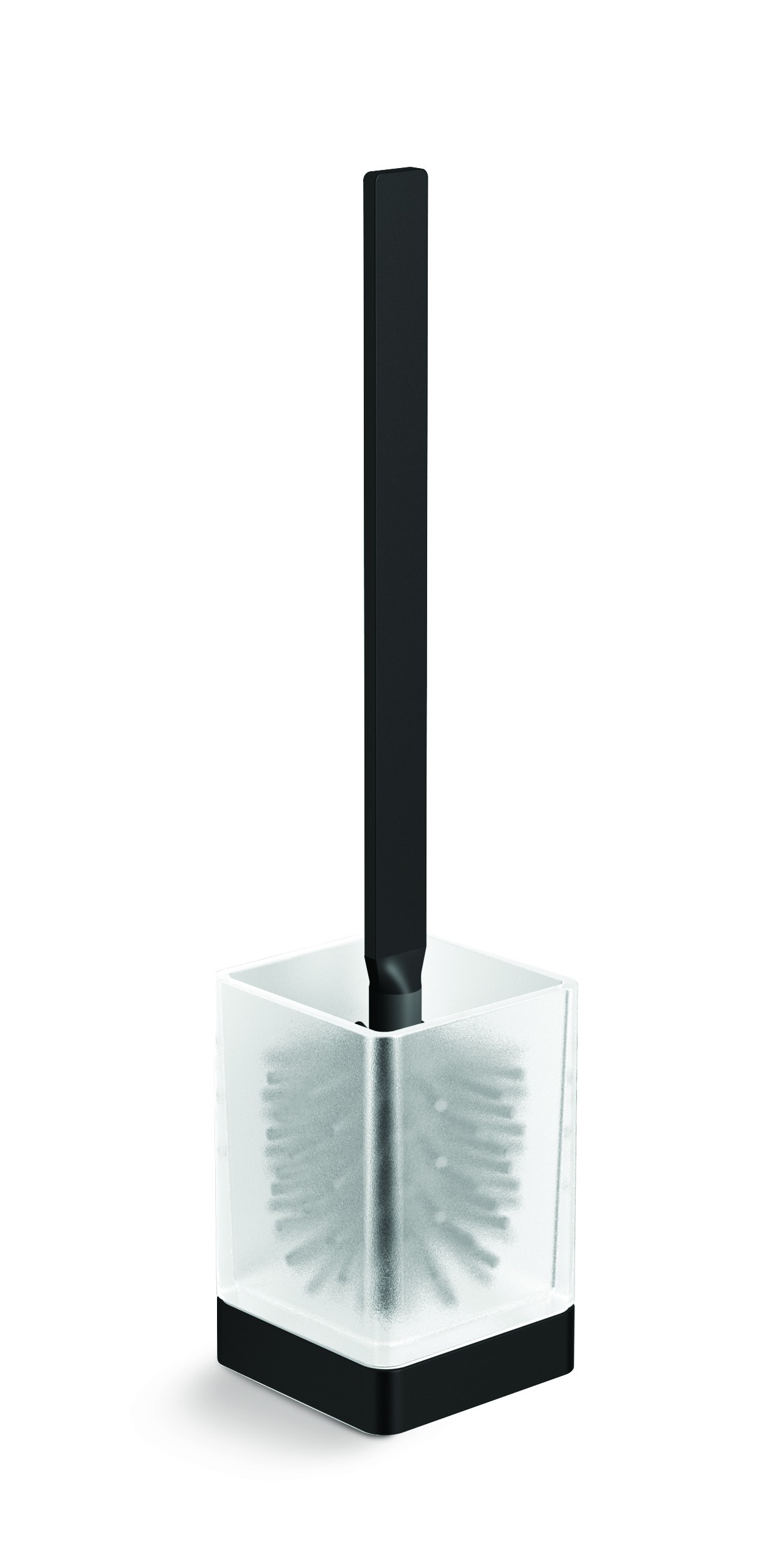 HIB ACTBFSBK03 Atto (Matt Black) Free Standing Toilet Brush and Holder (Square) 400 x 90mm