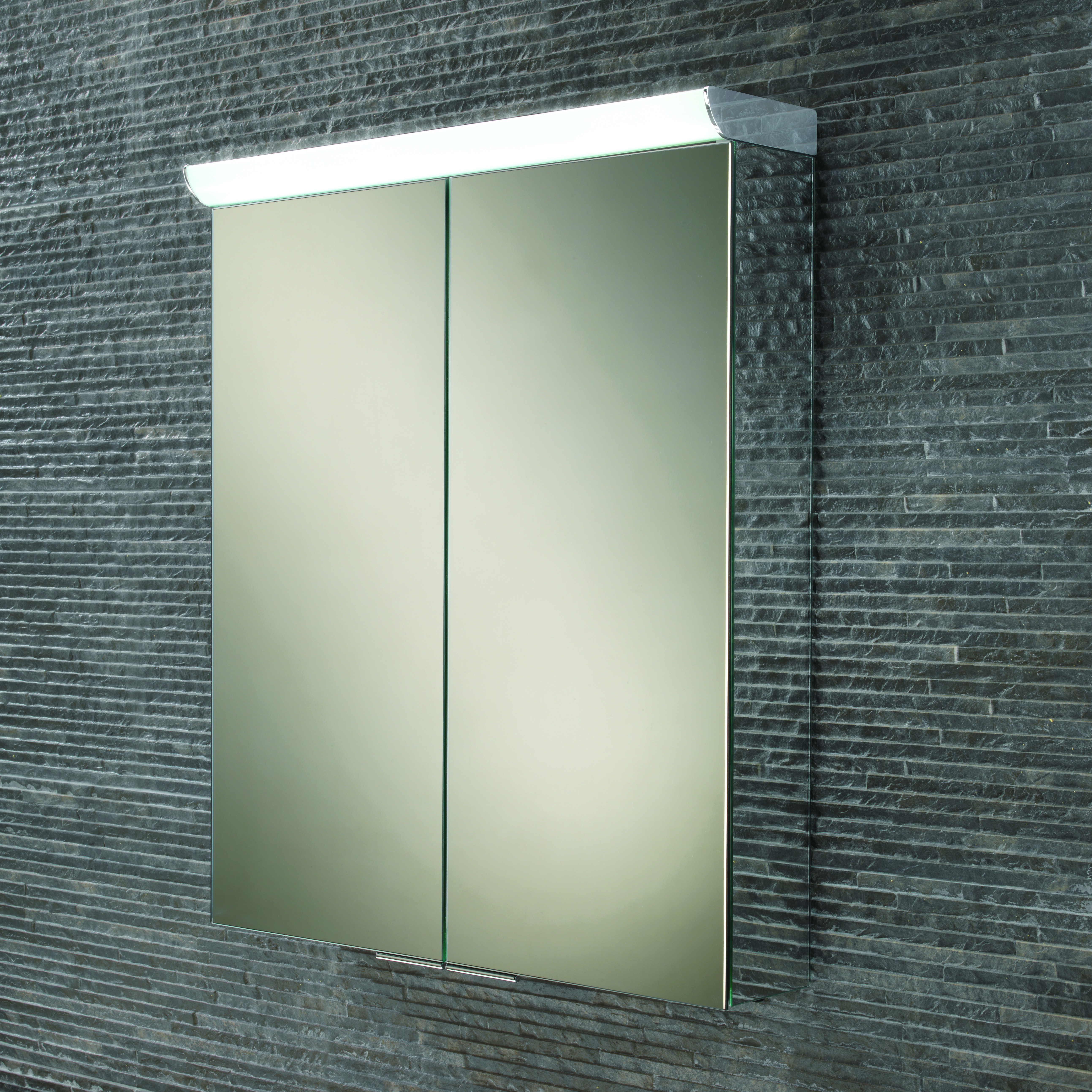 HIB 44900 Flare LED Mirrored Cabinet with Mirrored Sides 700 x 600mm