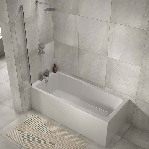 The White Space IBA1775 I-Bath Single Ended Shower Bath 1700 x 750mm - White (Panels NOT Included)