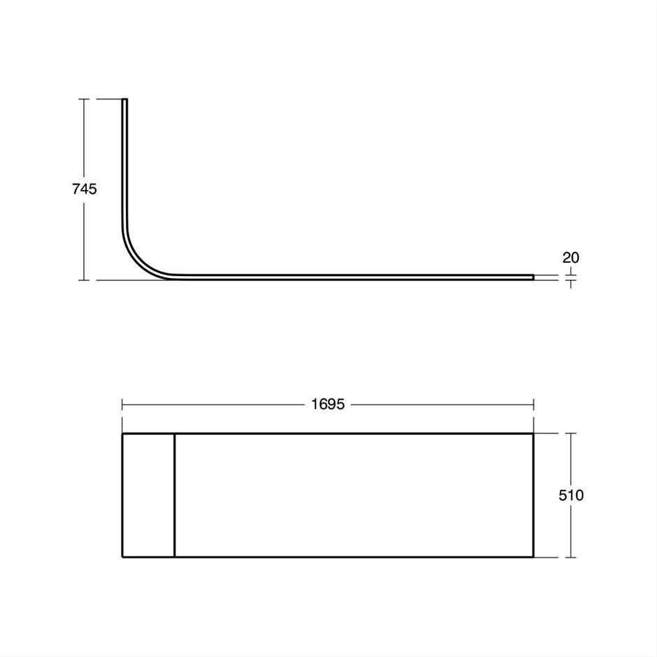 Ideal Standard E154101 Connect Air 1700mm Asymmetric bath panel 