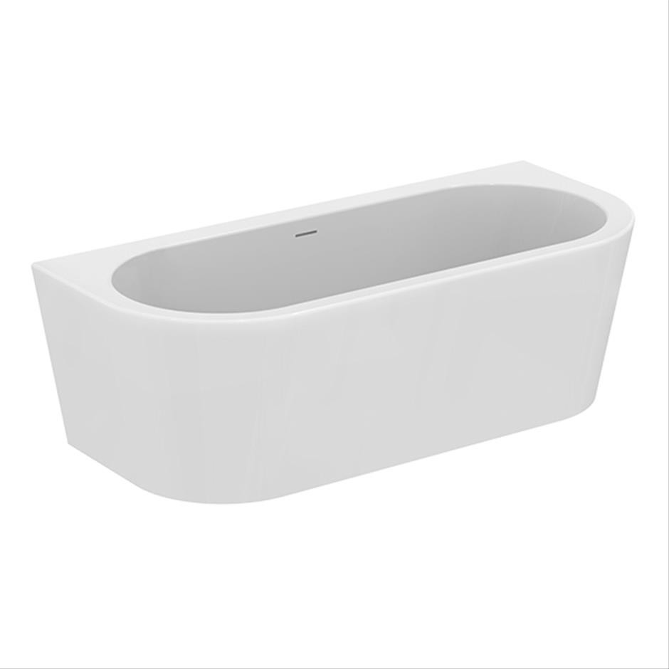 Ideal Standard T466001 Adapto 1800 x 800mm D-Shape double ended bath with clicker waste and slotted overflow no tapholes