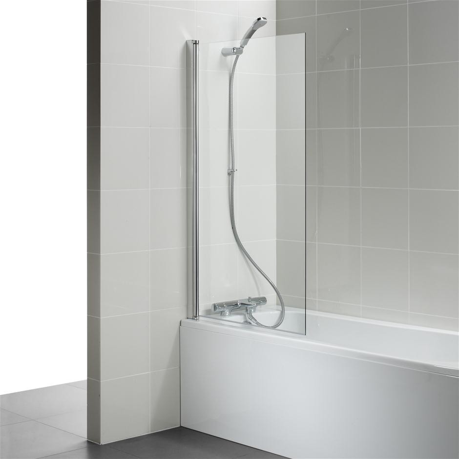 Ideal Standard T9923V3 Connect 2 Angle Bath screen with clear glass - silk Matt Black finish