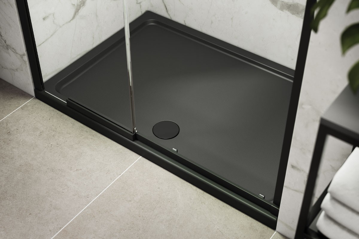 Kudos KStone Slip Resistant Rectangular Shower Tray 1200 x 900mm - Slate Grey [KS12090SRGR]