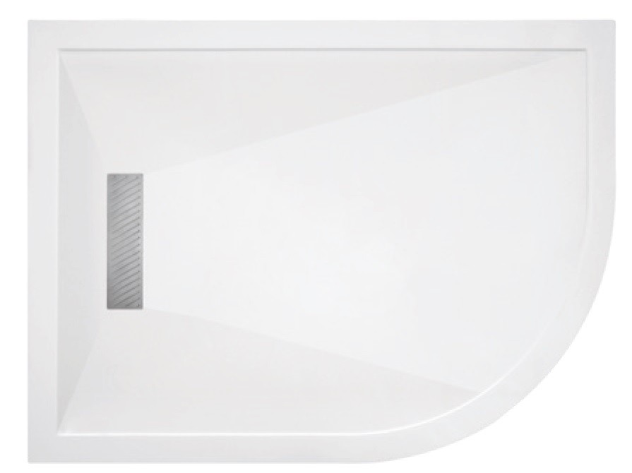 TM UK Linear Right Hand Offset Quadrant Shower Tray 1200x800mm White [L251200X800QRH]