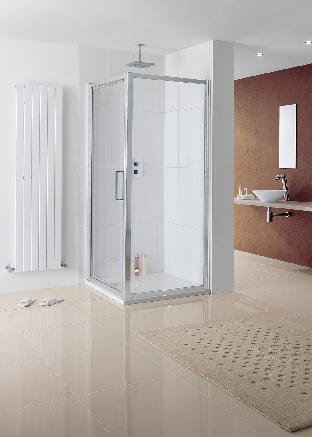 Lakes 8HSP080S Coastline Side Panel 800mm Polished Silver Frame (Shower Doors NOT Included)