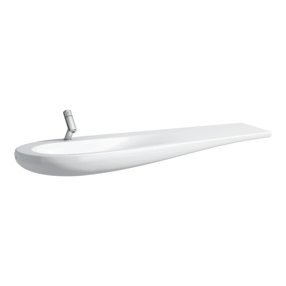 Laufen 14971WH Alessi Vanity Washbasin with Right Hand Shelf 1600x500mm White (Brassware NOT Included)