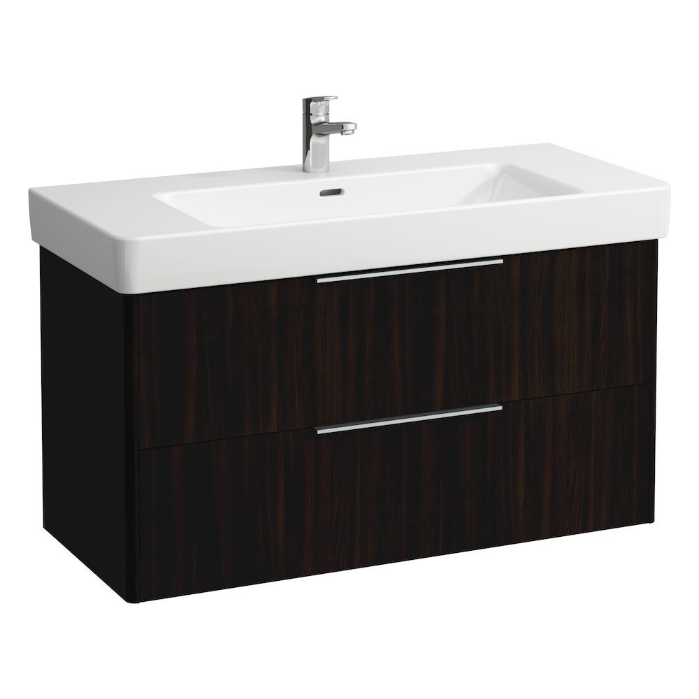 Laufen 24521102631 Base Vanity Unit - 2x Drawers 1010x440x515mm Dark Brown Elm (Vanity Unit Only - Basin NOT Included)
