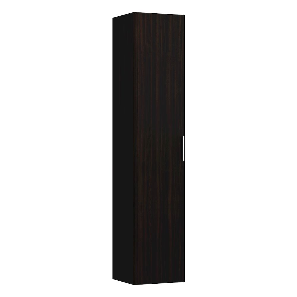 Laufen 26721102631 Base Tall Cabinet - 1x Right Hinged Door/1x Fixed Shelf & 4x Glass Shelves 335x350x1650mm Dark Brown Elm