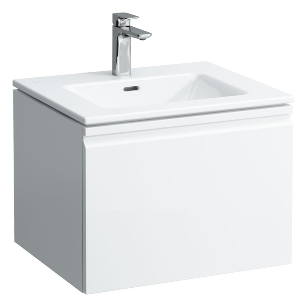 Laufen 609614751041 Pro S Vanity Unit - 1x Drawer & Slim Washbasin 435x500x600mm Gloss White (Brassware NOT Included)