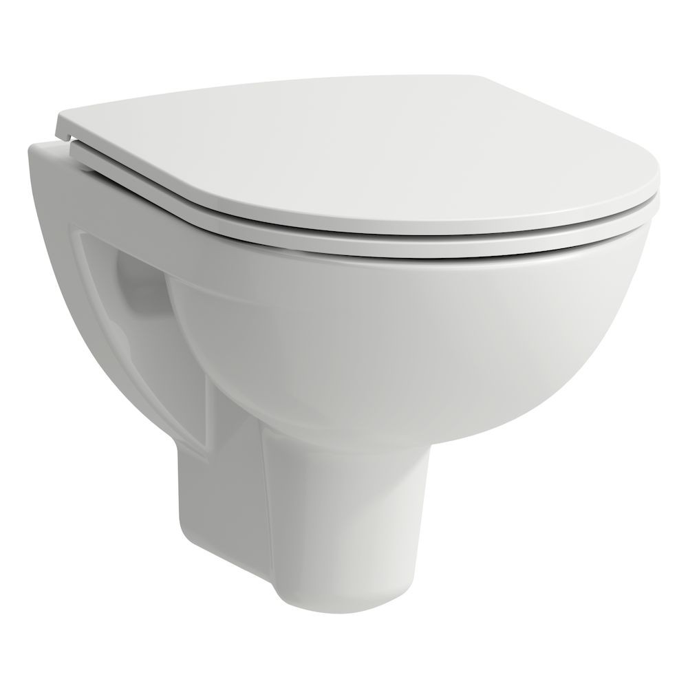 Laufen 8219520000001 Pro Compact Rimless Wall Mounted WC Pan without Flushing Rim White (WC Pan Only - Seat & Cover NOT Included) 