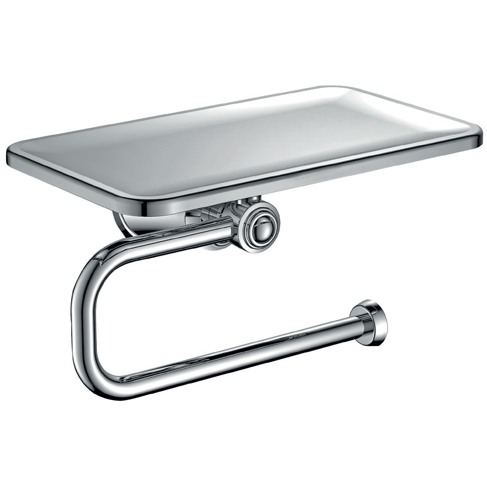 Flova Liberty Toilet Roll Holder with Shelf Chrome [LI8989]