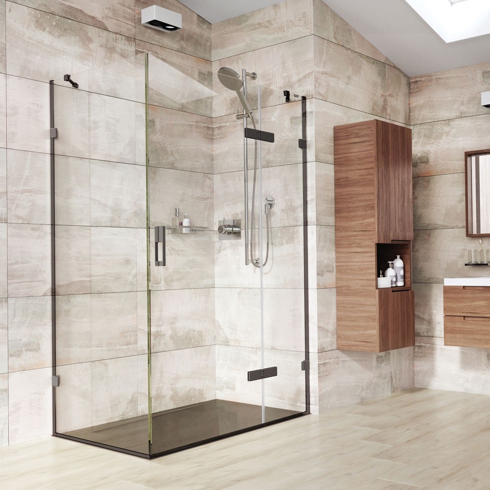 Roman Liberty 10 Side Panel for 1000mm Corner Fitting - Brushed Nickel [T1R1013N] [SIDE PANEL ONLY IN-LINE PANEL AND SIDE PANEL NOT INCLUDED]