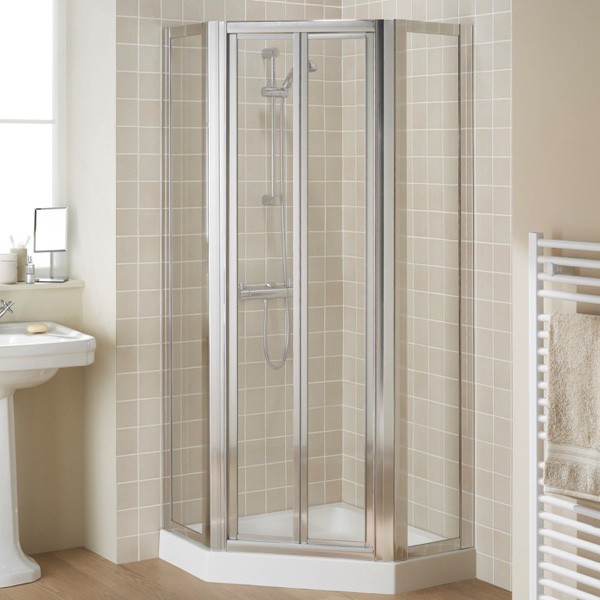 Lakes LPE34-40W Classic 6mm Pentagon Side Panel 900x1850mm White Frame (Pivot or Bi-Fold Shower Door NOT Included)