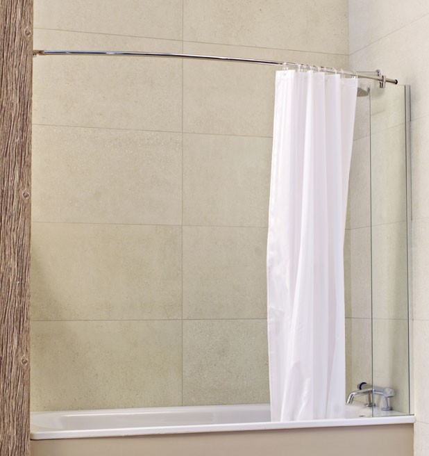 Roman - Lumin8 Mini Fixed Bath Screen and curved rail [V8CC213S] [Curtain NOT included]