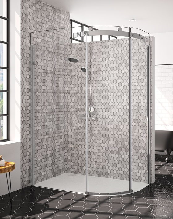 MERLYN M10148HBR Series 10 Single Door Offset Quadrant with Shower Tray 1400x800mm Clear Glass Right Hand 