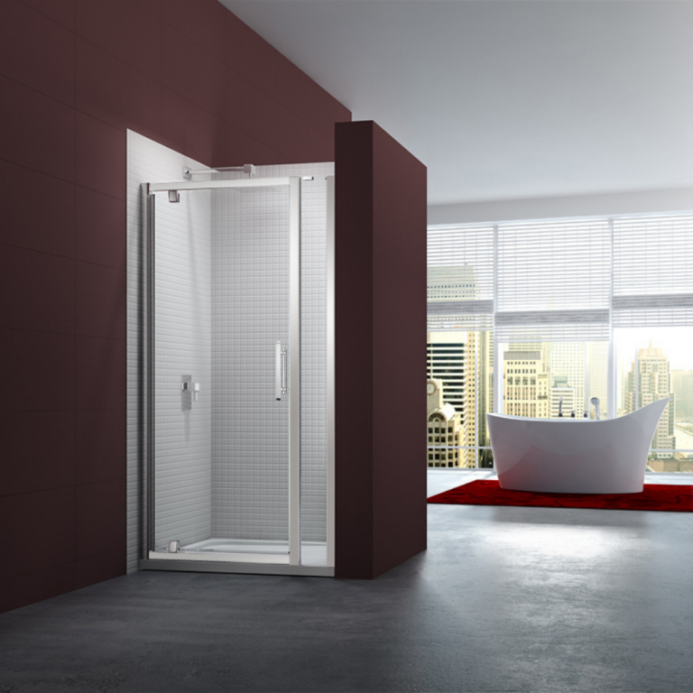 MERLYN M61231P2H Series 6 Pivot Shower Door 1000mm with In-Line Panel 215mm Chrome